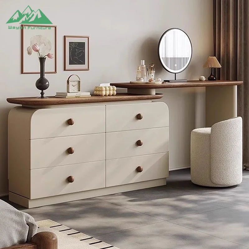 Professional Salon Dressing Table with Adjustable Sideboard Smart Touch Mirror Vanity for Bedroom