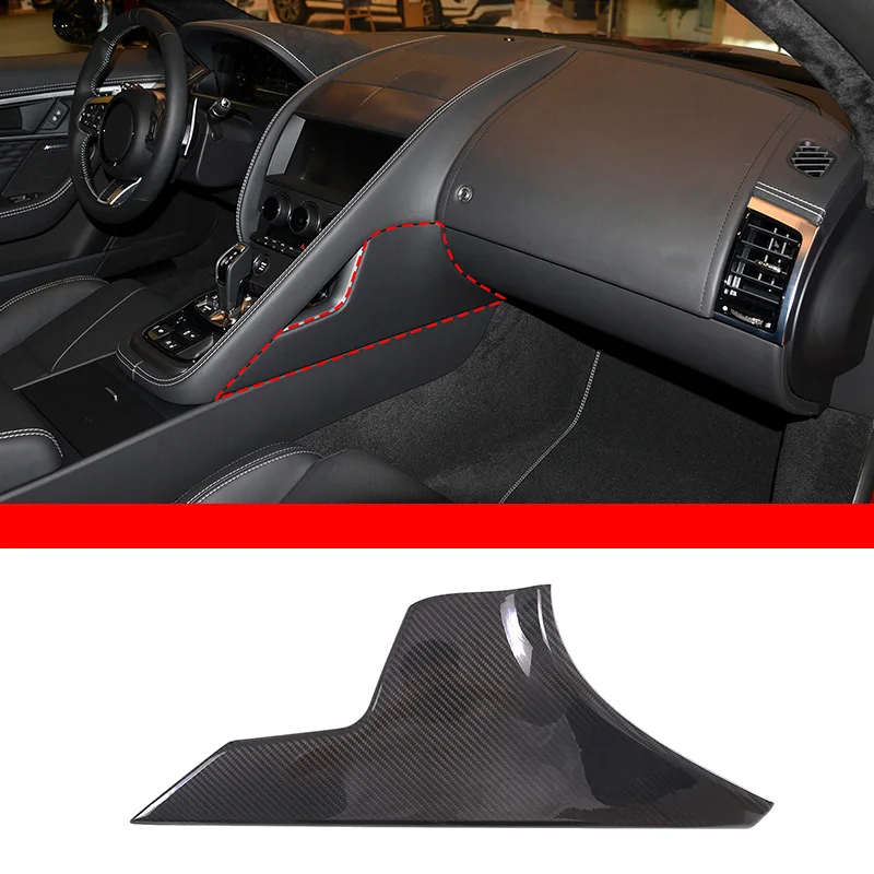 

For Jaguar F-Type 2013-2022 Real Carbon Fiber Car Passenger Side Panel Cover Decorative Sticker Interior Accessories