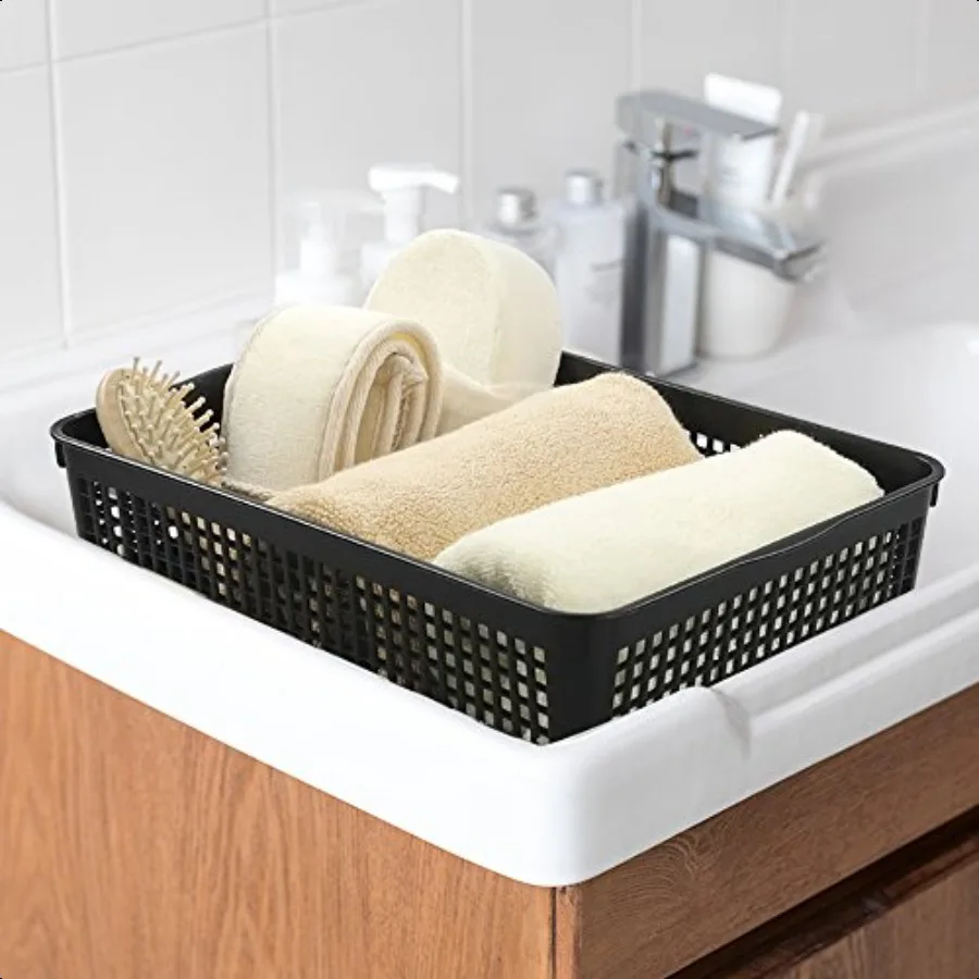 Черные пластиковые корзины Saedy для файлов, писем, документов, набор из 6 шт.