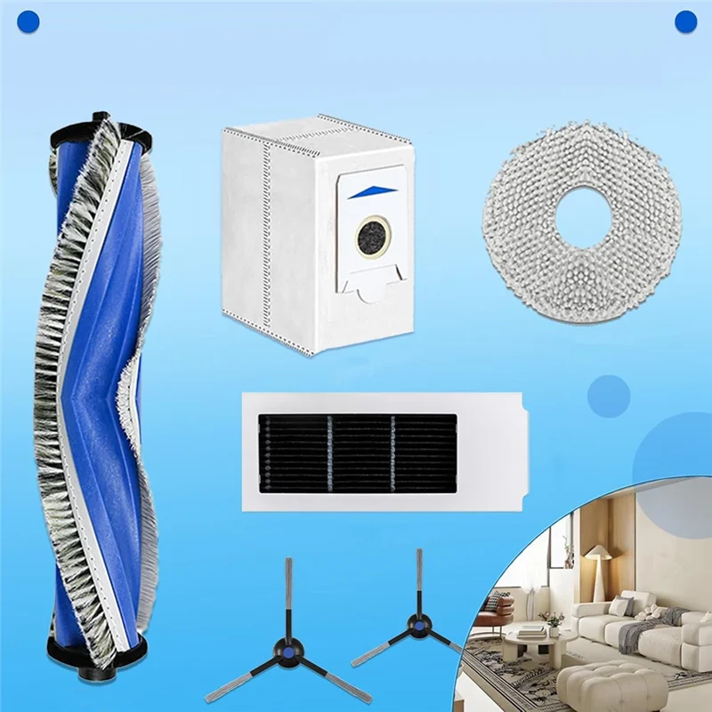 ABZA-For ECOVACS DEEBOT T30s / T30s كومبو جهاز آلي لتنظيف الأتربة فرشاة جانبية رئيسية فلتر Hepa ممسحة أكياس الغبار القماش أجزاء
