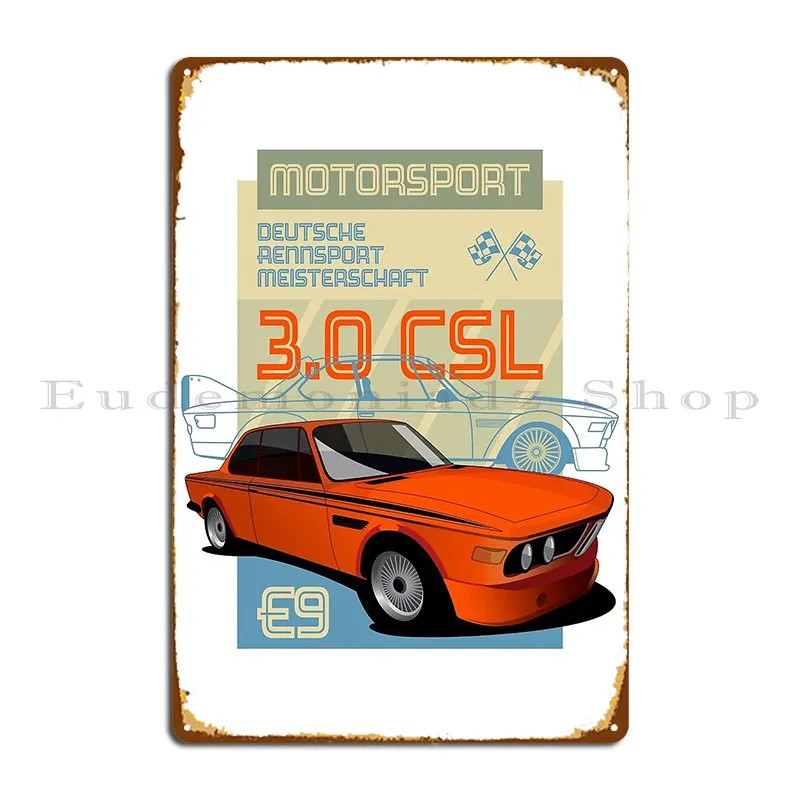 3 0 Csl Motorsport Metal Plaque Poster Club Plaques Plaques Print Design Pub Tin Sign Poster