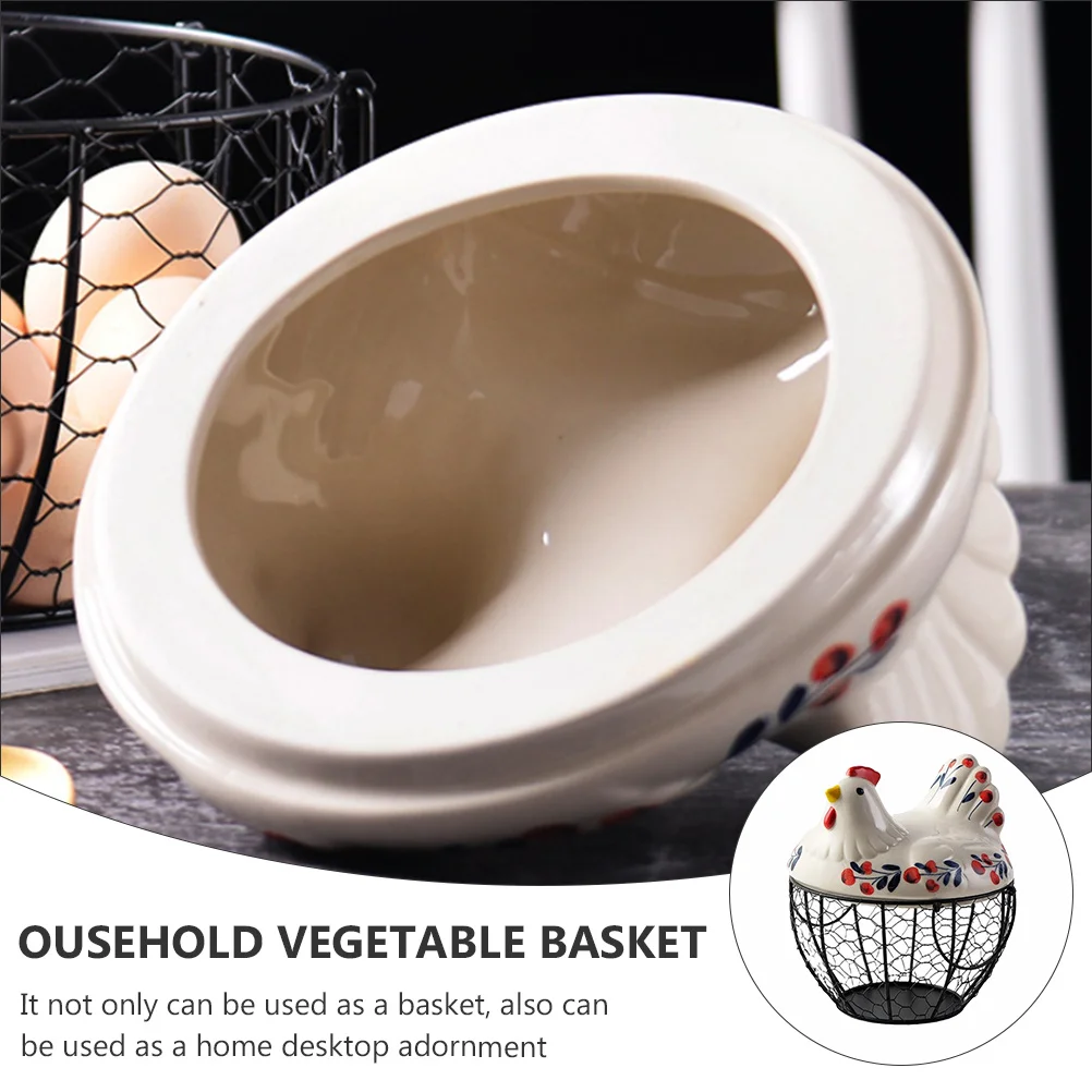 

Egg Basket Chicken Cover Design Portable Handle Practical Long Term Use Fruits Vegetables Snacks Storage Gift