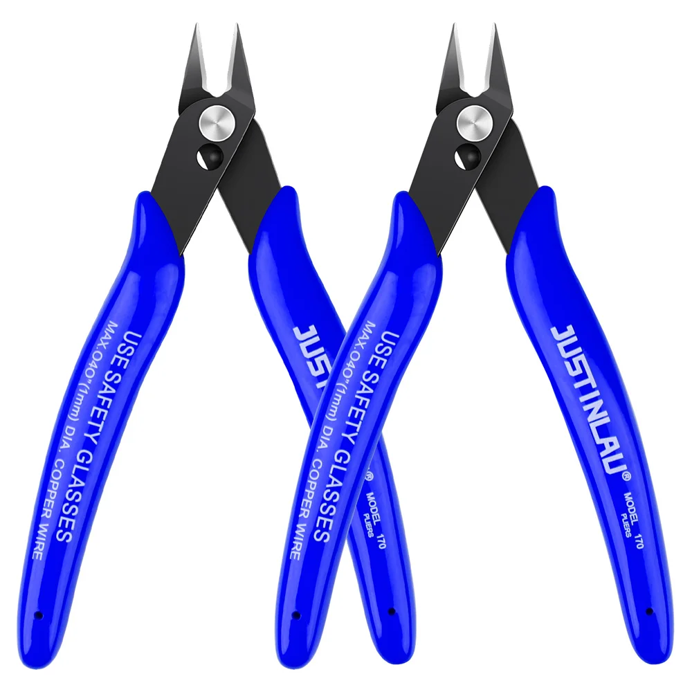2 Stuks Mini Neus Snijtang Elektrische Draad Kabelschaar Metalen Side Knipt Flush Tang Handig Duurzaam Gereedschap