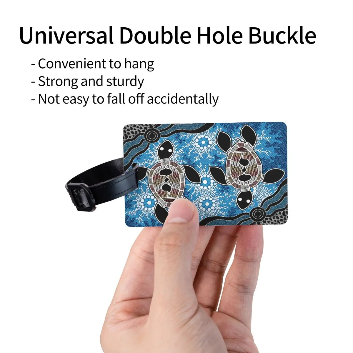 ป้ายติดกระเป๋าเดินทางลายเต่าทะเล ศิลปะชนพื้นเมืองออสเตรเลีย ป้ายติดกระเป๋าเดินทาง ป้ายปกปิดข้อมูลส่วนตัว