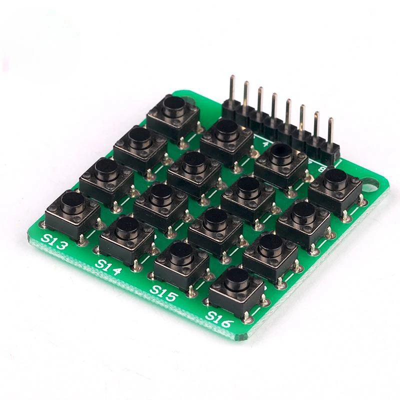 80 pcs/pack In-line Keys 4X4 Matrix Keyboard 16 Keys, Microcontroller External Expansion Keyboard, Module, Provide Example Code