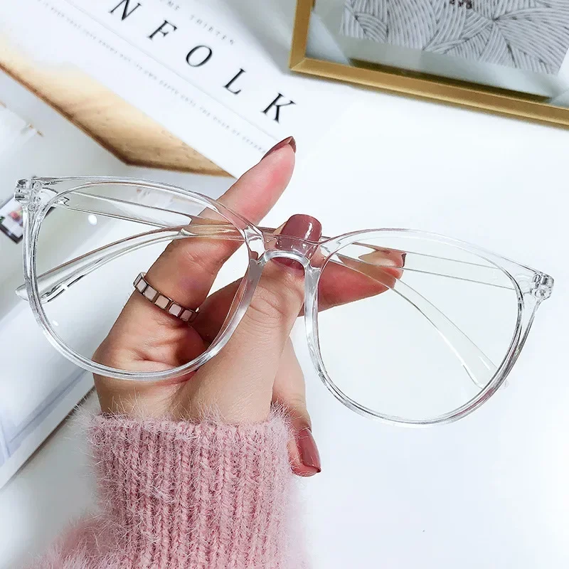 Ultraleichte Anti-Blaulicht-Nachsichtbrille Neue trendige Myopiebrille mit großem Rahmen Klare Linse Übergroße Kurzsichtbrille – Detail 13