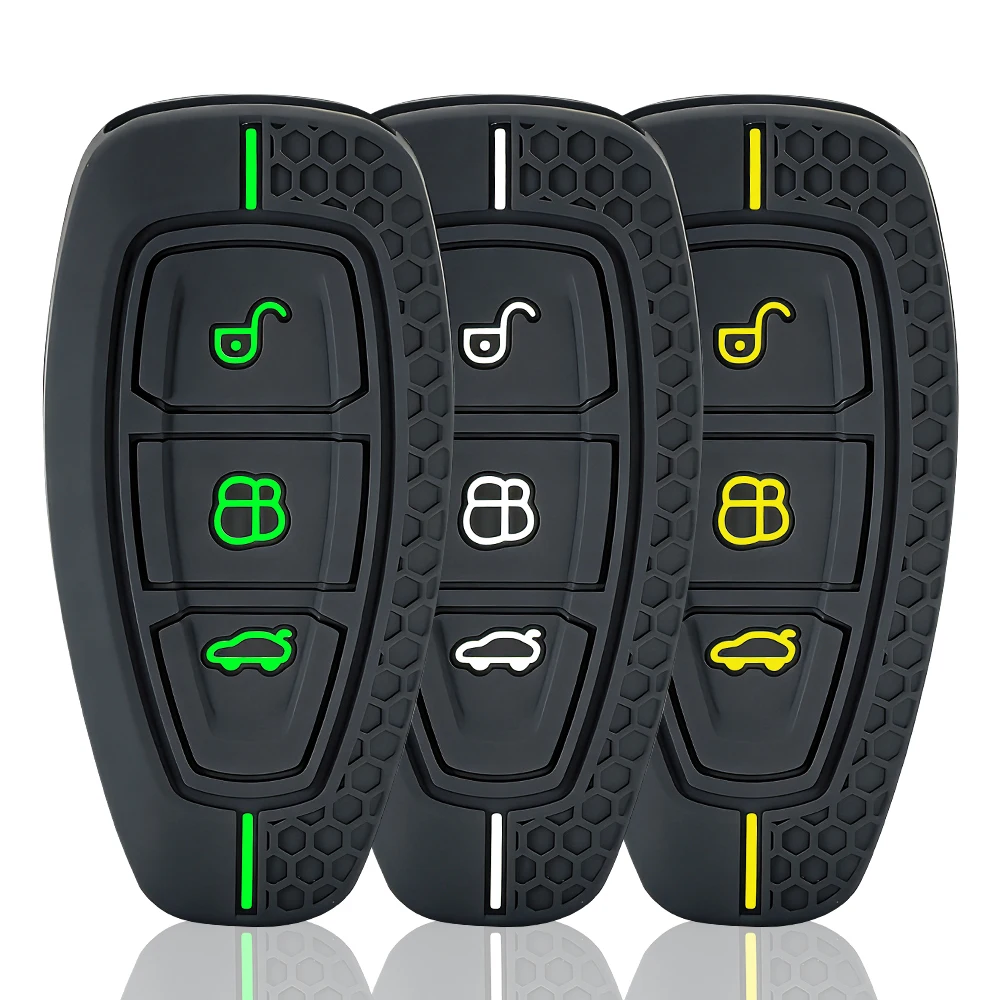 2026 New Silicone Car Key Case For Ford Grand C Max Focus Mondeo Kuga Fiesta Ecosport Transit Kuga Silicone Remote Key Case