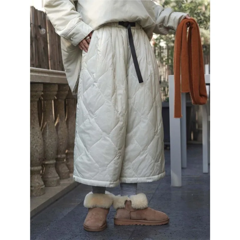 

Johnature зимние новые простые повседневные укороченные брюки в корейском стиле с эластичной резинкой на талии и хлопковой подкладкой, свободные удобные женские повседневные брюки