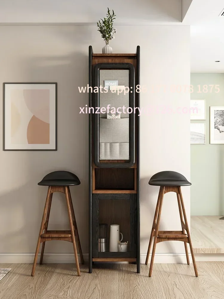Broken Shelf Wine Cabinet Bar Stool Modern Simple and Foldable Small Apartment Bar Counter