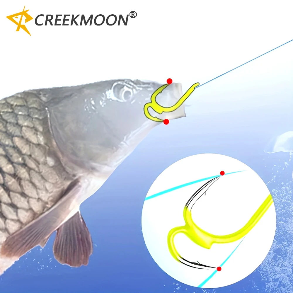 10Pcs New Super Sharp Automatic Fishing Hook Second Generation Female Sun Barb Double Hooks Sea Carbon Steel Barbed Fishhooks