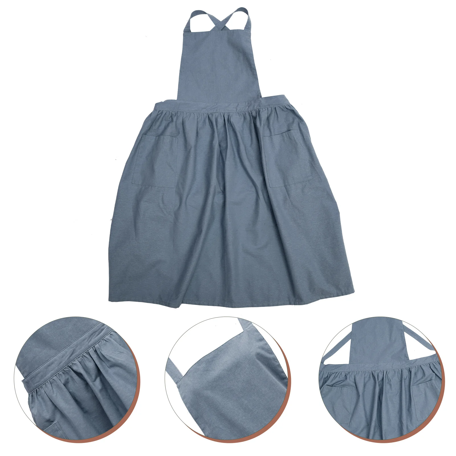 

1pc Waterproof Cotton Linen For Women Cooking Baking Grilling Camping Art Diy Washable Reusable Cross Back With Pocket Kitchen