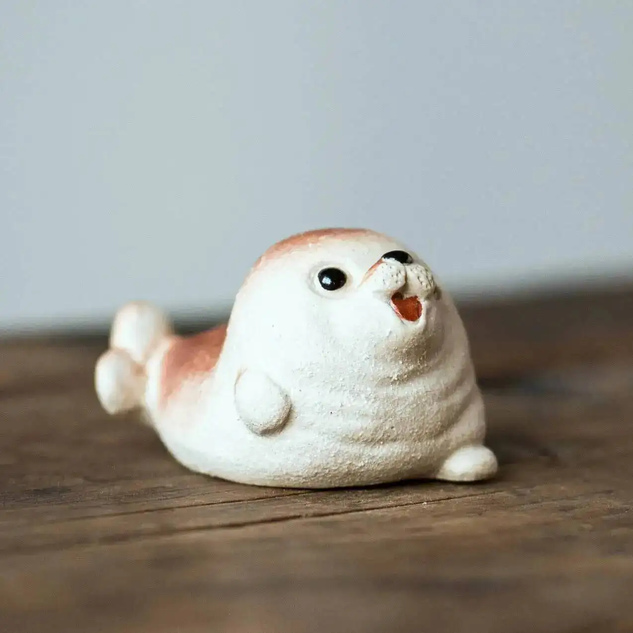 Purple Clay Tea Pet Seal Figurine Handmade Marine Animal Tea Plaything Cute Tea Ceremony Tea Table Tea Supplies Accessories   view 3
