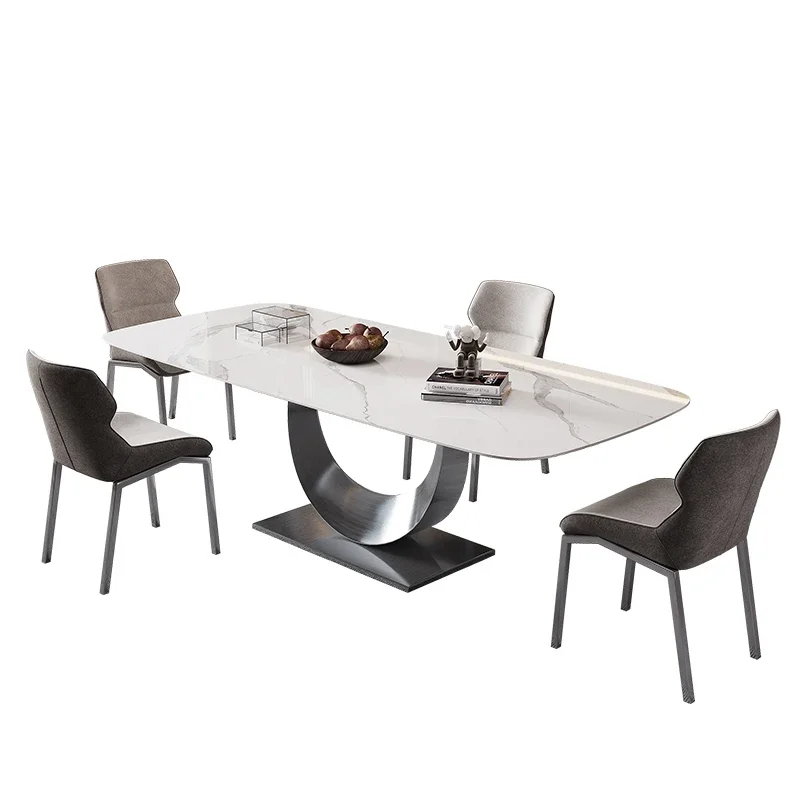 Rocky table light luxury style high-end imported bright small household type modern simple dining tables and chairs