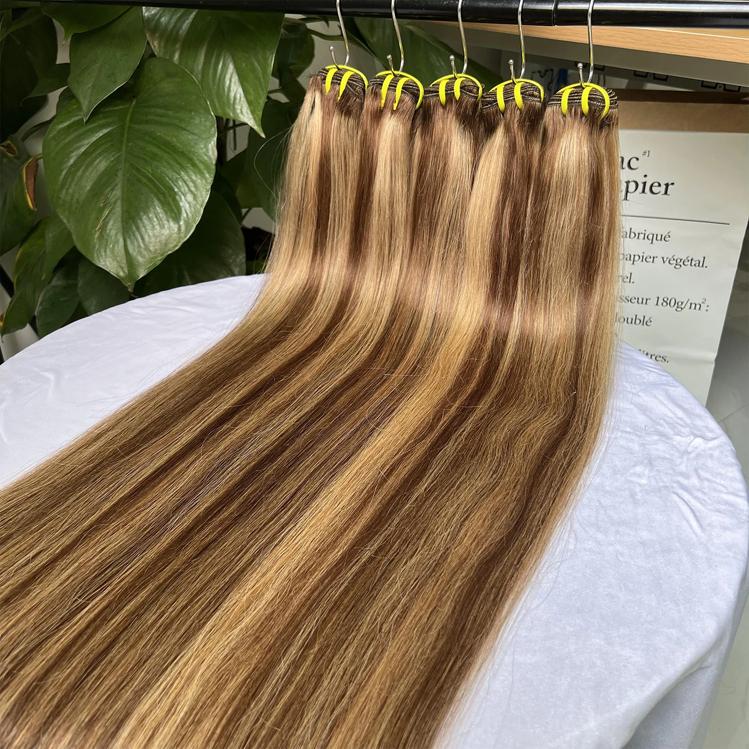 SWANEE Highlight Bundles Straight Human Hair Bundles Raw Hair P4/27 Colored Ombre Honey Blonde Bundles Vietnamese Hair Extension