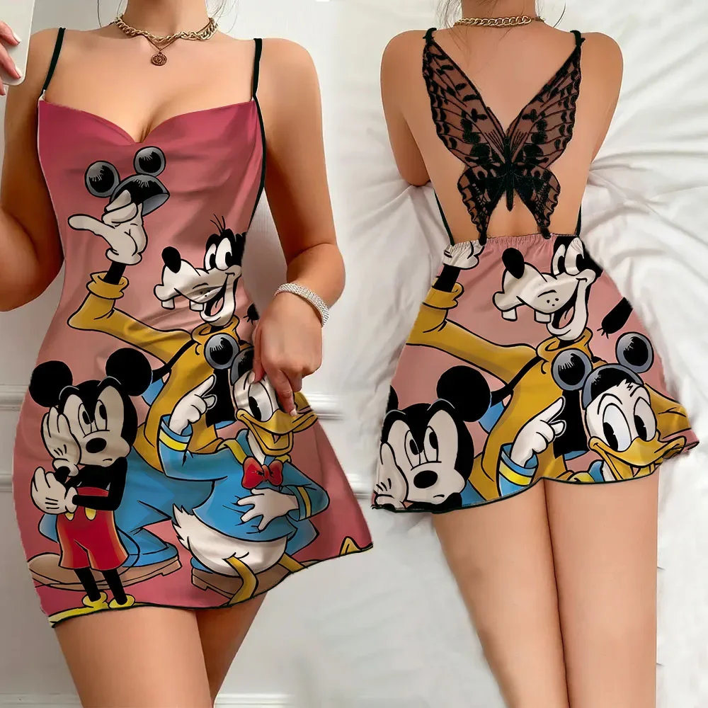 

2024 New Women's Pajama Charming Sexy Female Nightgown Summer Sleevesless Nightwear for Women Cartoon Pattern Female Pajama