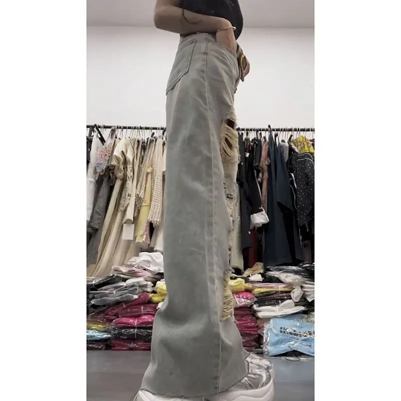 

Джинсы женская одежда Y2K с рюшами, плиссированные, драпированные, с разрезом, асимметричные детали, боковые лоскутные, с цветными блоками, женские