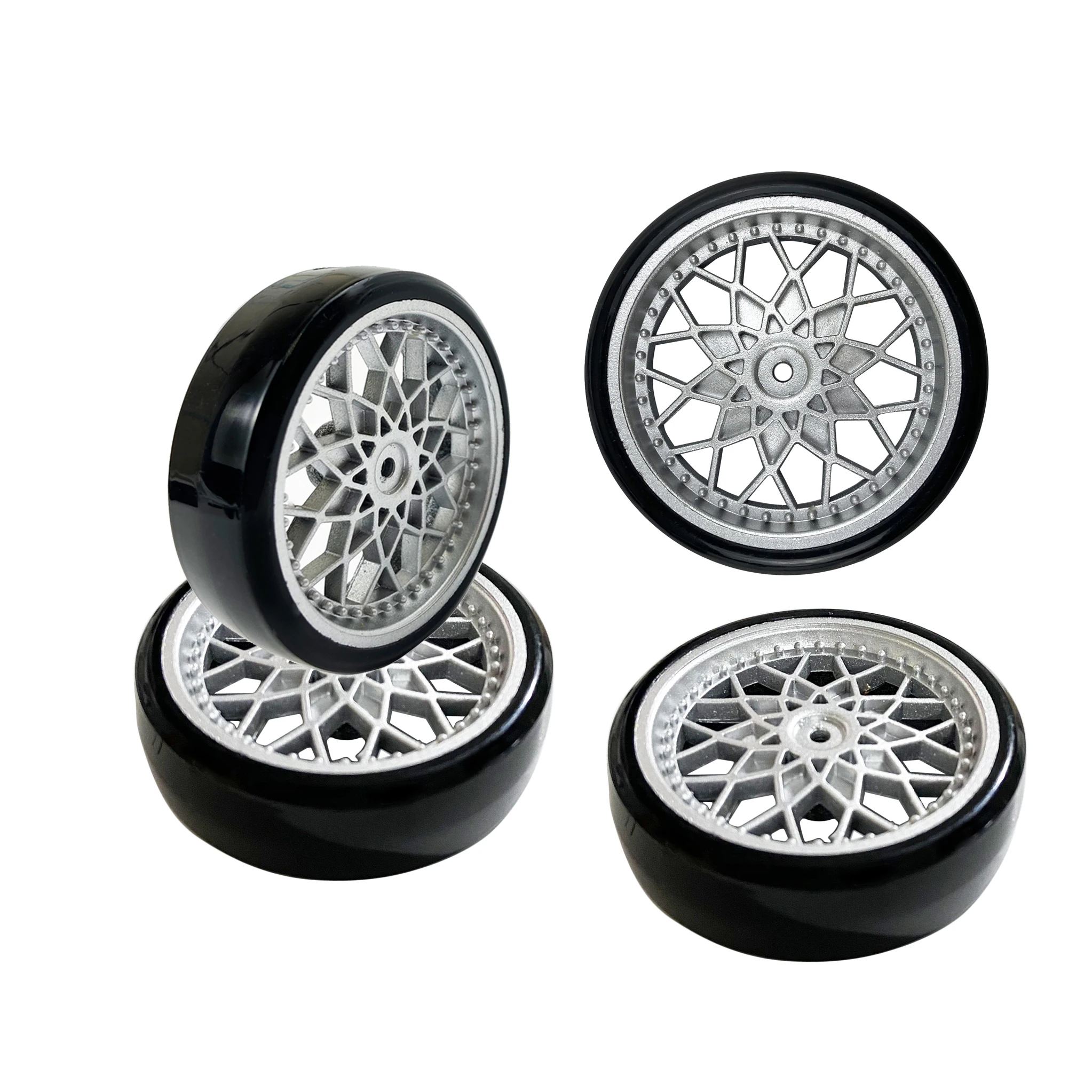 4pcs/set High-quality Plastic Drift Tires Bald Tyres Wheel Hub Kits for WPL D12 D42 RC Truck Modification Parts Children Toys