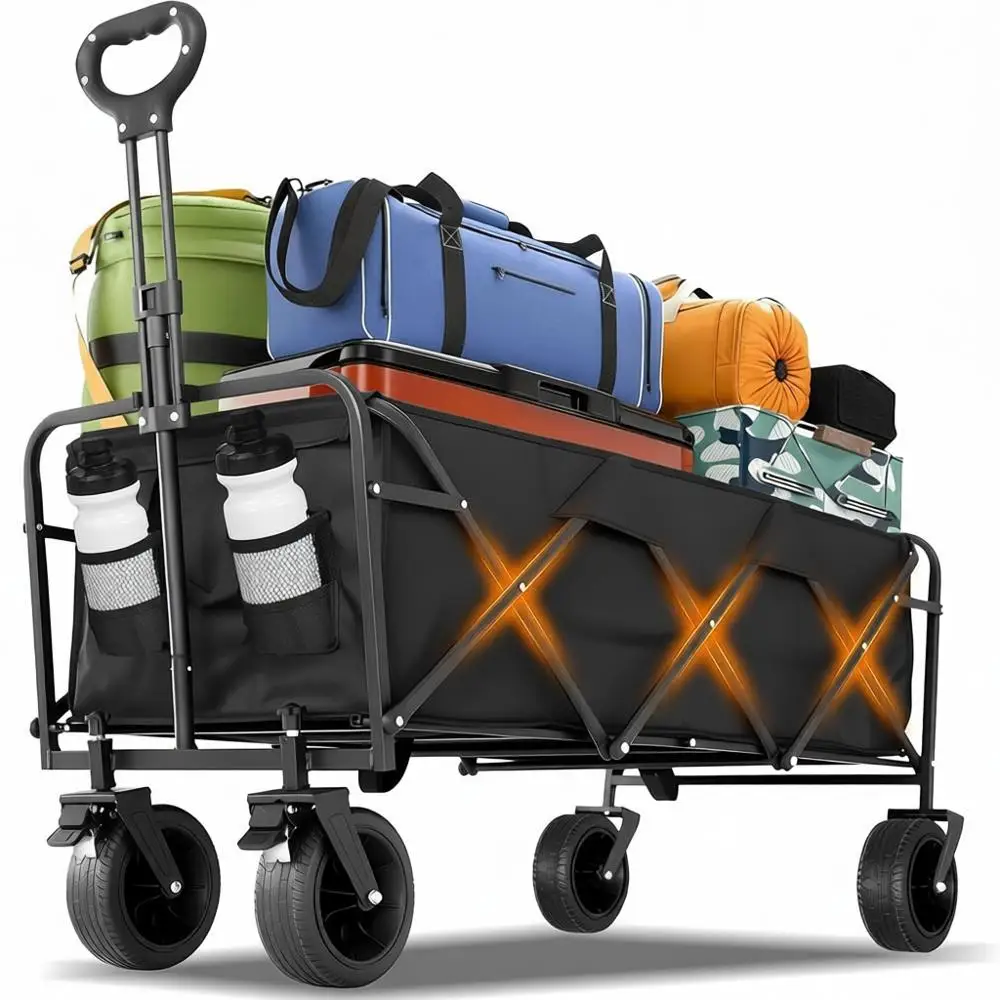 

Сверхдлинная складная тележка, грузоподъемность 200 кг, сверхпрочная, портативная, для пляжа, сада, кемпинга