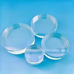 Clear Crystal Cylinde Paperweight Exquisite Crystal Round Cake DIY Glass Blank for Laser Engraving Patterns Surface Blasting
