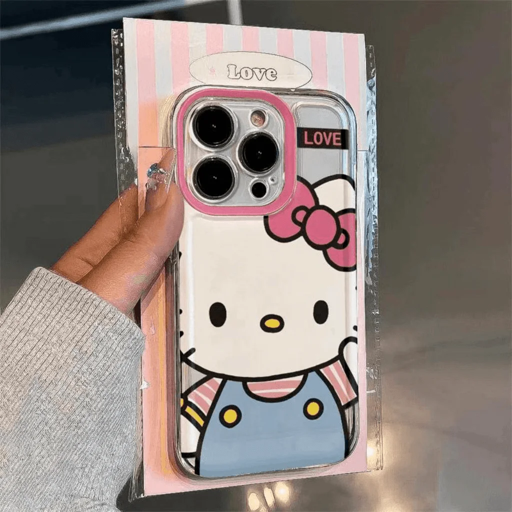 حافظة لطيفة كاملة الشاشة سانريو هالو كيتي لهاتف آيفون 17 16 15 14 13 12 Pro Max XR Plus Kawaii غطاء ناعم من البولي يوريثان Funda #3