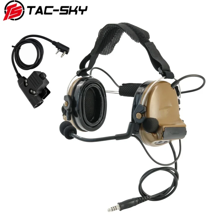 TAC-SKY Tactical Headset Back Headband Version TSCII Shooting Ear Protection Noise Reduction Headphones Tactical U94 Ptt