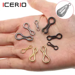 ICERIO 50pcs Stainless Steel & Brass Fishing Sinker Eyes Eyelets Splay Ring For Carp Fishing DO-IT Mould Loops DIY Jig Lures M S