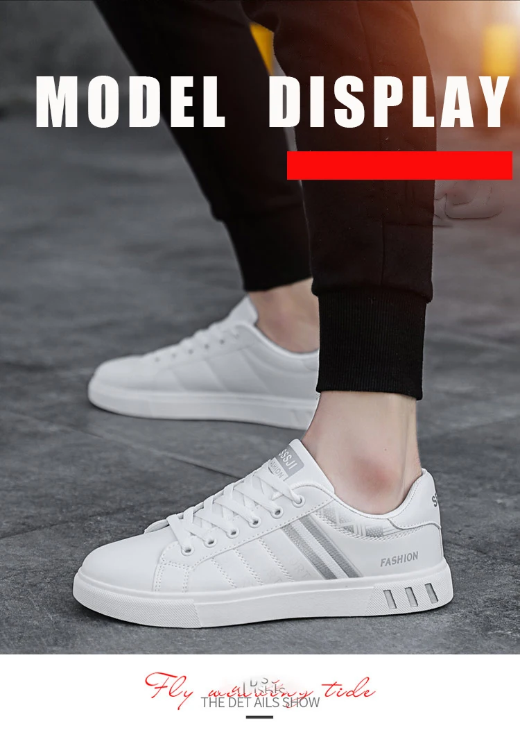 Herren-Herbst-Freizeitsneaker, Skate-Schuhe mit Streifendesign, Bieten Guten Komfort, Atmungsaktiv und Bequem – Detail 4