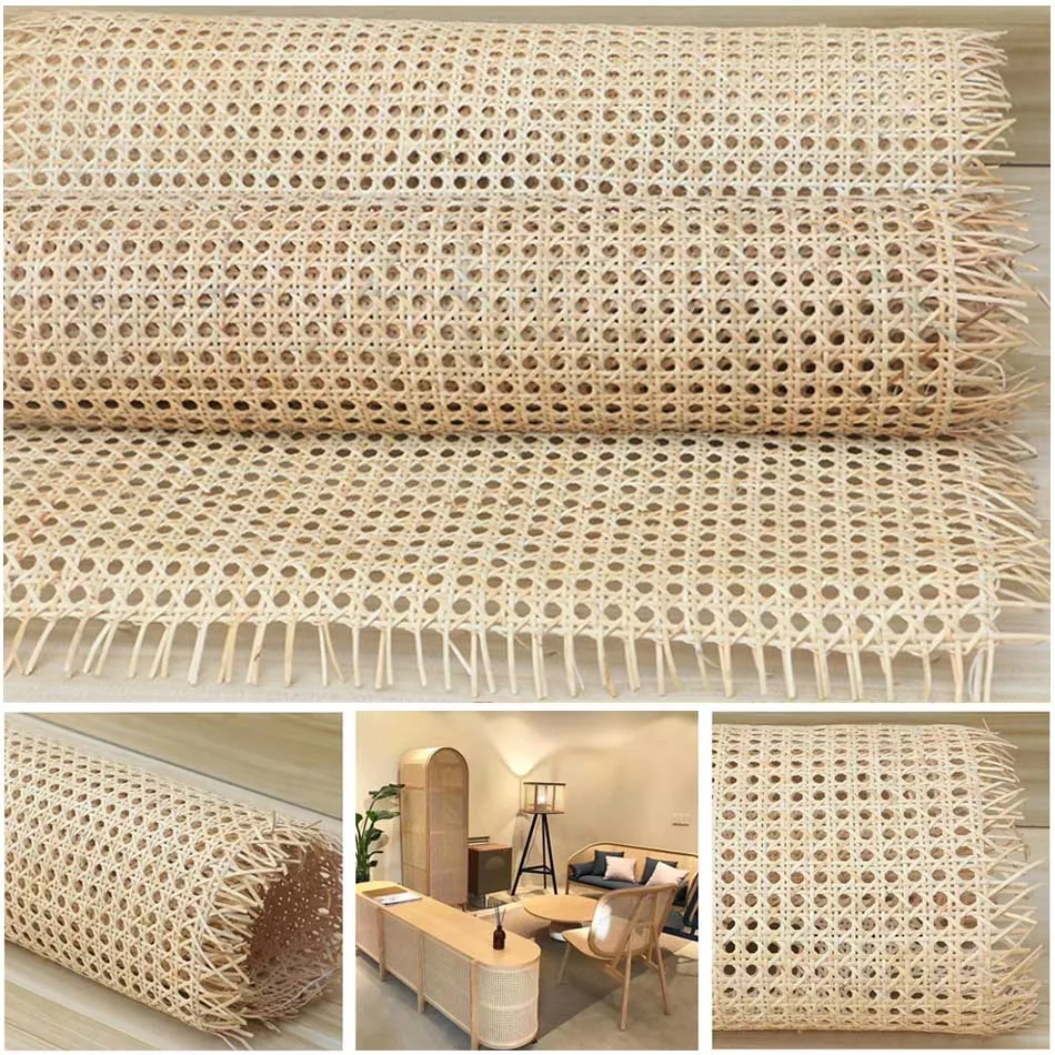 Cane Webbing Octogonal Rattan Natural, Real Indonésia Rattan, Decoração de parede, Material de reparação de móveis, 40 cm, 45 cm, 50 cm, 60cm, 1m