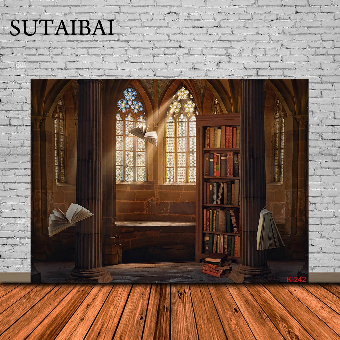 

Library Backdrop Photozone Photography Old Wood Bookshelf for Study Room Decor Photocall Portrait Photo Backgrounds Photo Studio