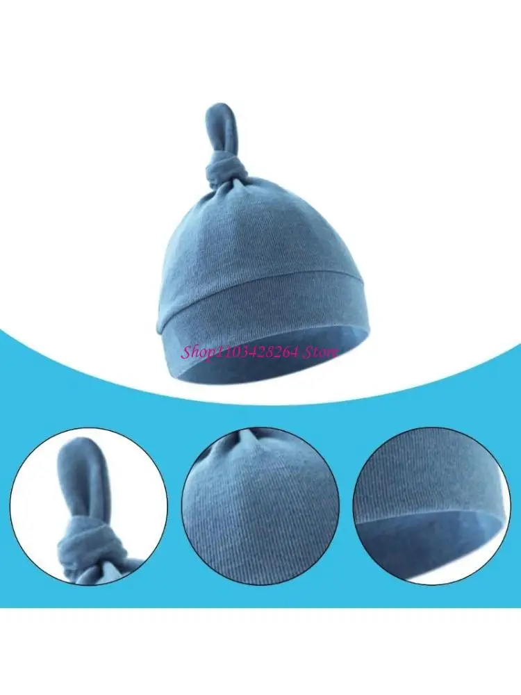 

Spring Autumn Hat for Infants Baby Hospital Caps Newborns Knotted Hat Solid Color Toddlers Bonnet Caps Fashionable Hat