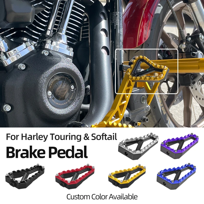 

Motorcycle Large Brake Pedal Large Pad for Harley 2009-up Touring Road/Street Glide Road King FLHRXS 2018-up Softail Street Bob