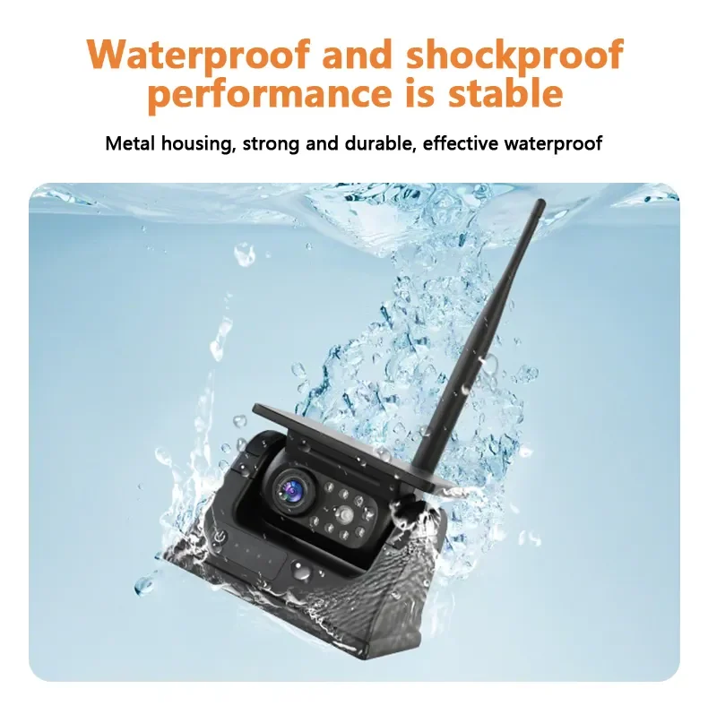 5 Inch Waterproof TFT LCD Monitor with Wifi APP Magnetic Wireless Rear View Camera Multiple Language System for Agriculture