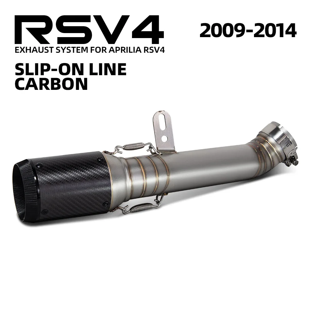 

Motorcycle Slip on Line Exhaust For Aprilia RSV4 2009-2014 Carbon Muffler Connect Adapter Middle Link Pipe