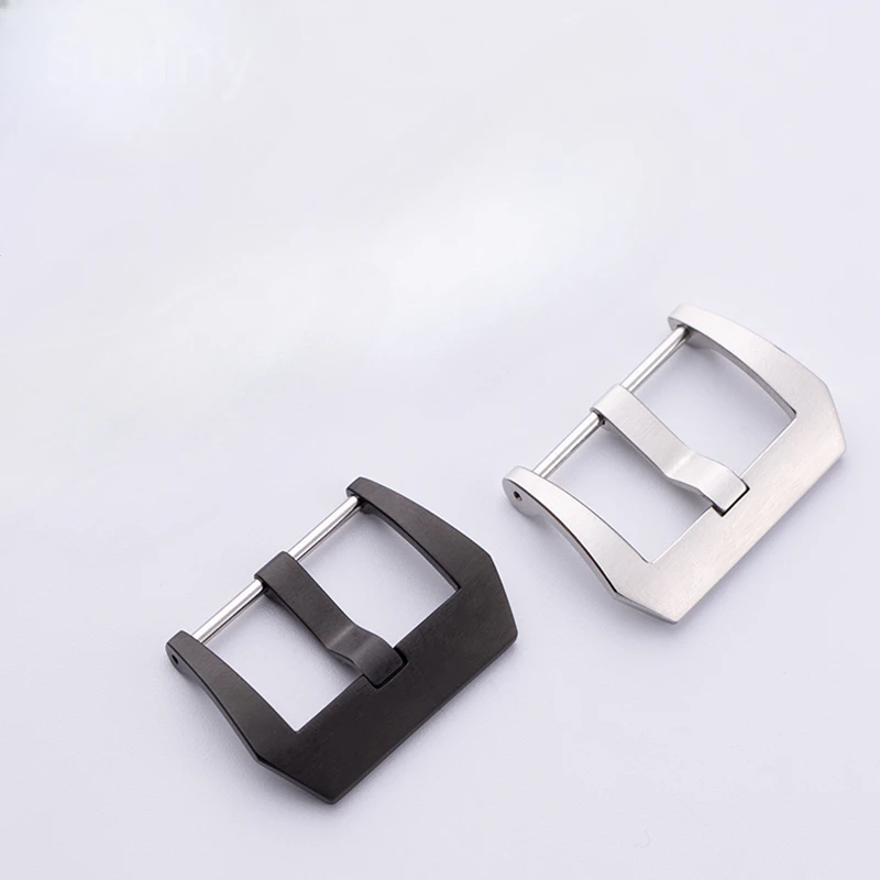 For Panerai Watch Replacement Original 20 22mm Accessories Silver Black Watch-Buttom Solid Stainless SteelNeedle Buckle