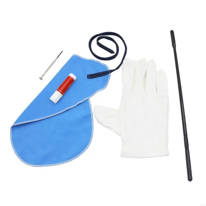 

Flute & Piccolo Cleaning Set Flute Cleaning Kits with Cleaning Cloth Cork Grease Screwdriver and Gloves Easy to Use
