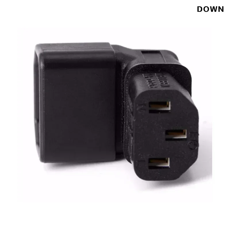 New 3Pin IEC Connector Down UP 90 Angled IEC 320 C14 Male to C13 Female Power Adapter Connector AC Plug for LCD Wall Mount TV