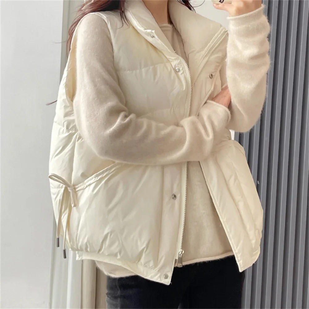 

2025 новый модный жилет, винтажный осенне-зимний однотонный жилет, теплый женский жилет, пальто, хлопковый женский жилет на пуху