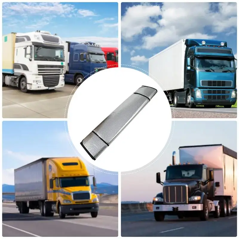 غطاء الزجاج الأمامي للسيارة شاحنة الزجاج الأمامي طوي الشمس الظل غطاء شفط كأس الجبهة كتلة الحرارة حماية الشمس لشاحنة 220x70 سنتيمتر #4