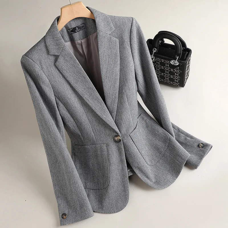 Nouveau costume de mode élégant décontracté femmes à manches longues Blazer professionnel veste formelle Workwear8650