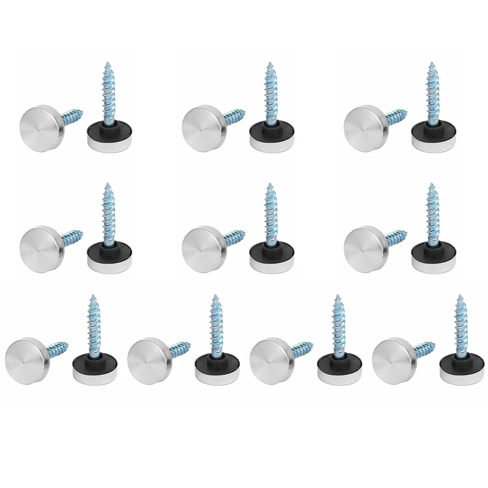 16mm Mirror Screws 20 Sets of Stainless Steel Nails Non slip Effective Bonding Suitable for Wide Range of Glass Equipment