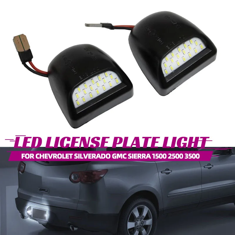 

2 PCS 12V 6500K for GMC/Chevrolet/Cadillac/Silverado High Brightness White Truck Car LED License Plate Light