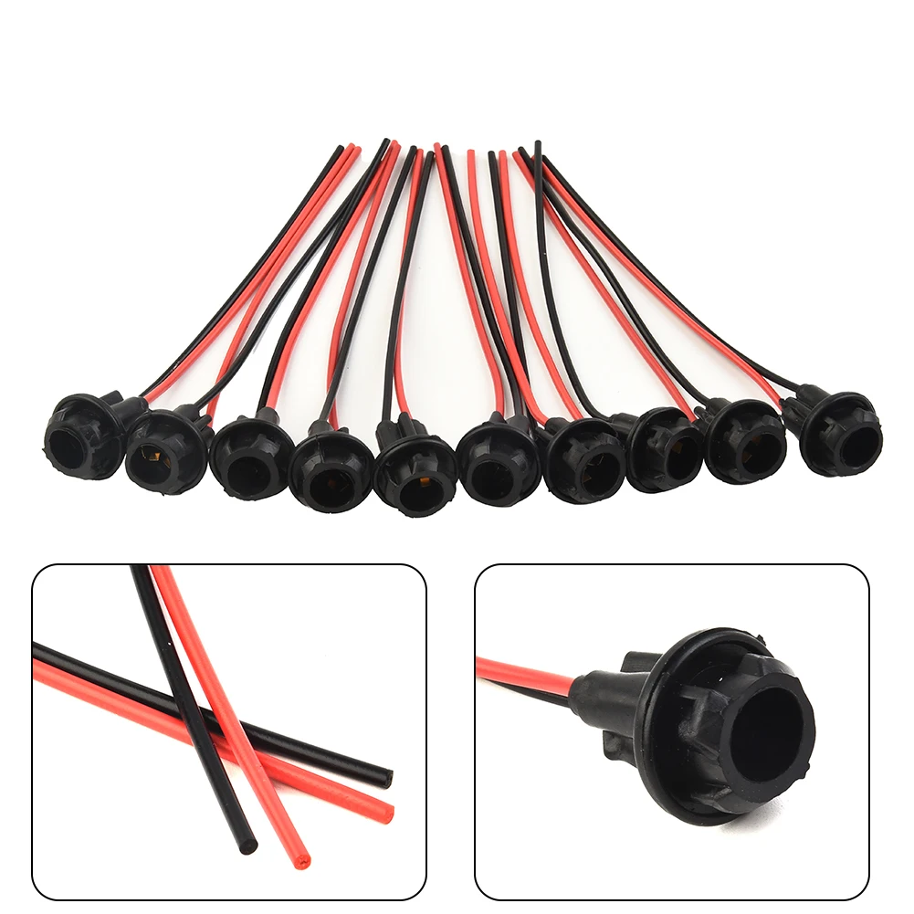 10 Pcs T10 Auto Car Socket Connector Extension LED Wedge Light Base W5W 168/194 Automotive Interior Accessories