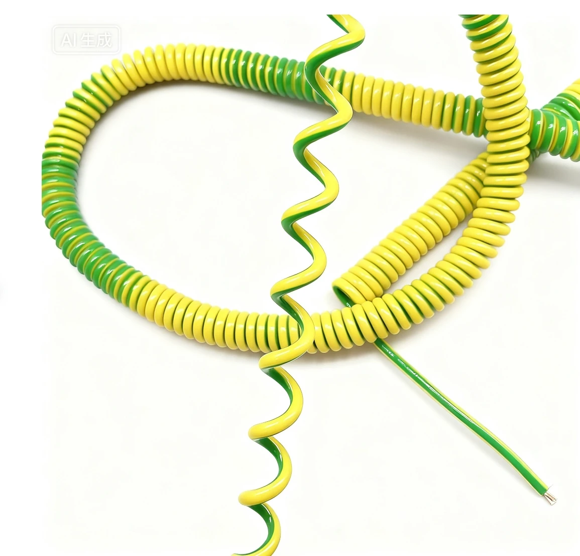 

Желто-зеленый 1-жильный спиральный заземляющий провод — пружинный шнур питания 1/2,5/2,5 кв. мм, гибкий заземляющий кабель для электробезопасности