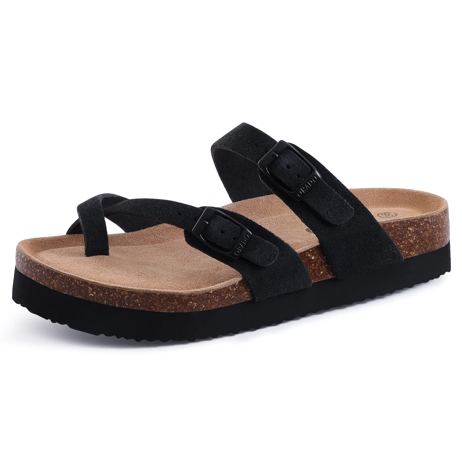 Gacimy Women's Classic Cork Sandals Summer Outdoor Beach Sandals With Adjustable Buckle Comfortable Female Indoor Flat Slippers