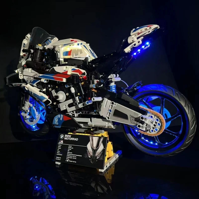 BYB LED Light Kit For 42130 M 1000 RR Motorcycle Building Blocks Decorative Lamp Remote Control Not Include Lego Building Blocks