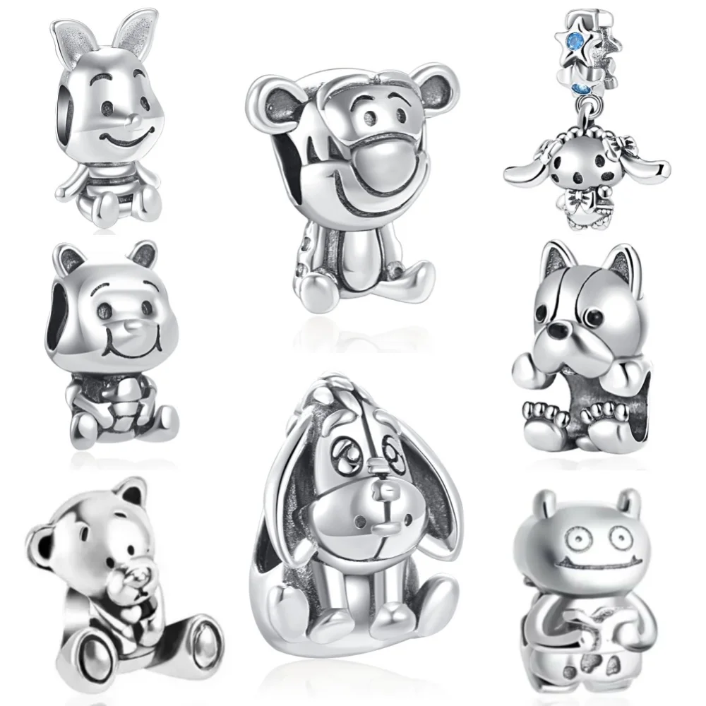 

Europe S925 Silver Color Cute animal creativity Charm Bead Suitable Fit Original Bracelet accessory Boy girl DIY Jewelry Pendant