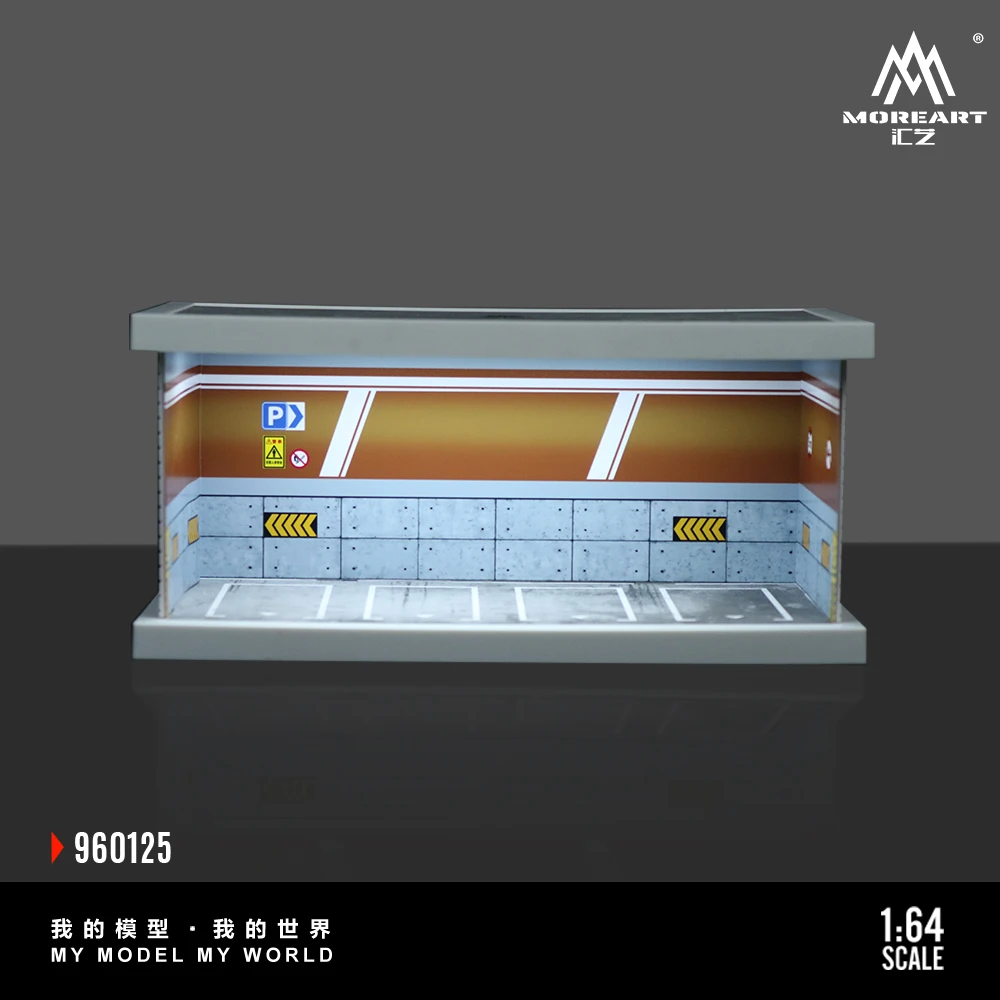 MoreArt 1/64 modello di auto in lega parcheggio sotterraneo versione A/B/C/D versione illuminazione a LED set di scene di assemblaggio/spedizione in aprile