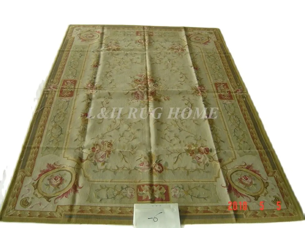 

Free Shipping 5'X8' French Woolen Aubusson rug handmade 100% New Zealand wool rugs and carpets