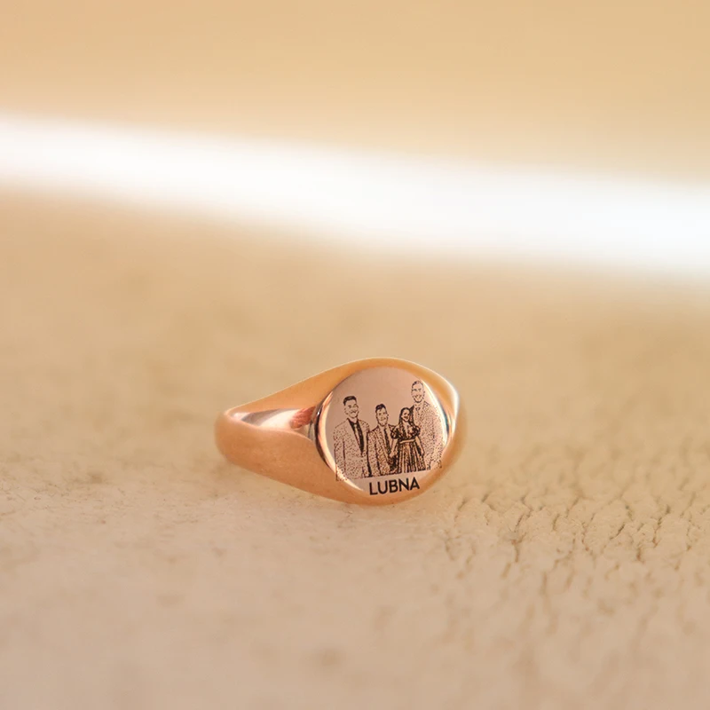 Bagues rondes en acier inoxydable pour hommes et femmes, Logo avec image gravée personnalisée, nom, cœur, anneaux de mariage, Photo personnalisée, bijoux cadeaux