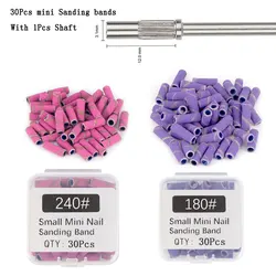 30Pcs 3.1MM Mini Nail Sanding Bands With Shaft 3/32